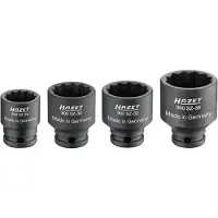 Hazet Set di trasmissione, albero motore, semiasse 900SZ/4 quadrato cavo 12,5 mm (1/2 pollice) profilo di trazione doppio esagono esterno 24 - 36 Numero di utensili: 4