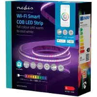 Nedis Wifilsc20Crgb Smartlife Led Strip Wi-Fi Rgb / Warm To Cool White Cob 2.00 M Ip20 2700 - 6500 K 860 Lumen Android&Trade; / Ios
