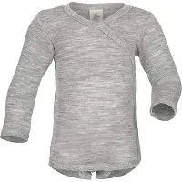 Engel Kids' Wraparound Bodysuit L/S Intimo lana merinos Bambini (50/56, grigio)