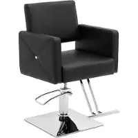 Physa Expondo Poltrona da parrucchiere Carlisle con poggiapiedi - Altezza seduta 45 - 55 cm - 150 kg - Nero