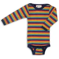 Engel Baby Long-Sleeved Bodysuit with Press Studs, Striped Bambini (98/104, variopinto)