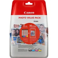 Canon CLI-571XL BK/C/M/Y + Confezione foto Cartuccia - 4 colori Alta capacità Multipack