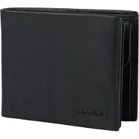 Samsonite portafoglio a libro da uomo in vera pelle con logo lettering in rilievo nero