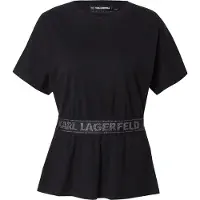 Karl Lagerfeld Glitter Logo Tape T-shirt Black Taglia: XS | Maglie Sportivi Outlet | Donna | Nero
