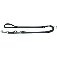 Hunter Adjustable Nylon V Leash Guinzagli per cani (Länge max. 200 cm - Breite 1,5 cm, nero)
