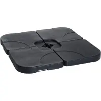 Outsunny Supporto per ombrellone, base riempibile per croce da terra, 4 pezzi, nero, 50x50 cm