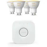 Philips Hue Pacchetto: 4x White Ambiance Gu10 + Bridge