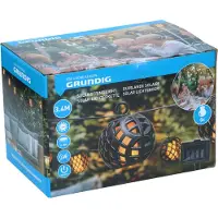 Grundig luci solari da giardino 8 lanterne LED 12 lumen LED con effetto fiamma Pannello solare incluso Durata della batteria 86 ore Nero