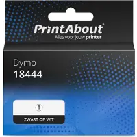 PrintAbout Nastro compatibile Dymo 18444 (S0718600) - Nero su bianco (12 mm)