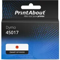 PrintAbout Nastro compatibile Dymo 45017 (S0720570) - Nero su rosso (12 mm)