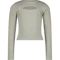 Vingino Girls G-basic-rib Detail T-shirt Light Grey Melee Taglia: 4 | Camicie Outlet | Unisex | Grigio