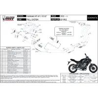 MIVV Sistema Di Linea Completa Omologato Gp Yamaha Mt-07/fz-07 2021-24 Y.065.lxbp