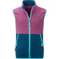 TROLLKIDS Kid's Kjerag Vest Gilet in pile Bambini (92, blu/lilla)