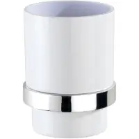 Wenko Turbo-Loc Portaspazzolini Quadro, supporto da parete senza foratura, portaspazzolini in plastica bianca, rimovibile, 7 x 10 x 9,5 cm, cuscinetto adesivo speciale