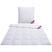 Ribeco GERMANY Piumino Johanna 135x200 cm e cuscino 80x80 cm in set da 2 – Piumino e cuscino in piume e piumino, leggero