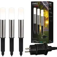 Briloner Lampada LED con picchetto 3925032 12V 3x-Starterset acciaio inox Ø 4 cm