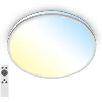 Briloner Pulup, lampada da soffitto a LED, dimmerabile, telecomando, cromo opaco