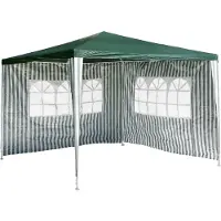VCM Gazebo | dimensioni circa 3x3 m | idrorepellente 110g / m² telone PE | tenda per feste | tenda da giardino | verde