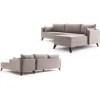 Hannah Home , Bella- BLC1513, crema, divano letto, struttura: Legno / MDF