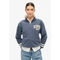Superdry per donna. W2012197A Felpa blu con mezza zip Athletic Essentials (XL), Casual, Cotone