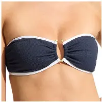 Seafolly Women's Beach Bound Ring Front Bandeau Parte superiore bikini Donna (40, blu)