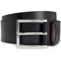 HUGO per uomo. 50541171 Cintura nera dell'Olpio (80 cm), Nero, Casual, Pelle