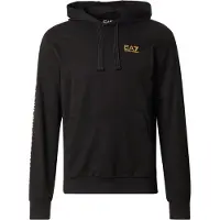 EA7 per uomo. 7M000569_AF13512 Felpa con cappuccio e cerniera in cotone nero della serie Logo (XXL), Casual, Sportivo, Multisport