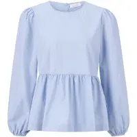 Rich & royal Cotton Blouse With Peplum Sustainable Skyway Blue Taglia: 36 | Maglie a manica lunga Outlet | Donna | Blu
