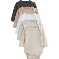 Next Tutina / body per bambino 'Essential' beige / antracite / grigio sfumato / bianco