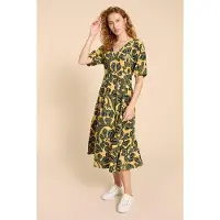 White Stuff Kate Linen Blend Dress Chartreuse Print Taglia: 6 | Abiti Midi Outlet | Donna | Bianco