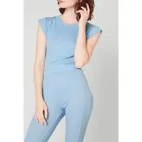 American vintage Round Collar Fitted Short T-shirt Glacier Taglia: S | Maglie Sportivi Outlet | Donna