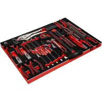 Ks Tools Set di pinze / martello / e scalpello con inserto in schiuma 33 pz - 811.0033