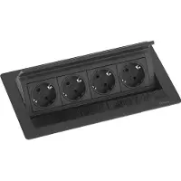 Evoline Flip Top Push M presa da incasso a 4 vie, 230V - 3500W, nero