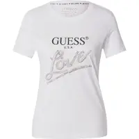 Guess Marciano GUESS Cn Ss Love Triangle Pure White Taglia: M | Maglie Sportivi Outlet | Donna | Bianco