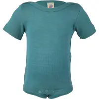 Engel Baby Bodysuit Short Sleeve with Press Studs on Shoulder Intimo lana merinos Bambini (74/80, turchese)