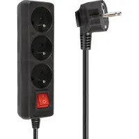 Vayox Cavo di prolunga VA0305B-3 | 3M | 3 prese | interruttore | 10A | IP20 | nero
