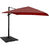 Mendler Ombrellone a semaforo per la ristorazione MCW-A96, ombrellone, 3x4 m (Ø 5 m), poliestere/alluminio, 26 kg ~ bordeaux con base