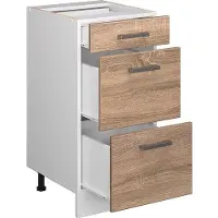 Vicco Mobiletto base per cucina R-Line Sonoma 40 cm con cassetti, senza piano di lavoro, Model 37741