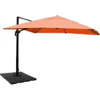 Mendler Ombrellone a semaforo per la ristorazione MCW-A96, 3x4 m (Ø 5 m), poliestere, alluminio/acciaio, 26 kg ~ color terracotta con base