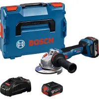 Bosch Smerigliatrice angolare a batteria Professional 18V System GWS 18V-11 S (diametro disco de 125 mm, incl. 2 batterie GBA 5,0Ah, caricabatterie GAL 1880, L-BOXX)