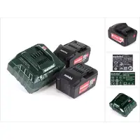 Metabo Set di batterie basic 18V con 2x batterie 5.2Ah ( 625592000 ) + caricatore ASC 55 ( 627044000 )