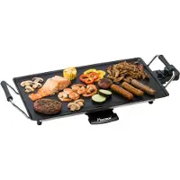 Bestron Griglia elettrica da tavolo , piastra plancha/teppanyaki con rivestimento antiaderente, divertimento alla griglia fino a 4 persone, 2.000 watt, colore; nero