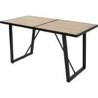 ML-Design tavolo da pranzo per 6 persone, look rovere, tavolo da soggiorno industriale con struttura in metallo, scrivania con gambe a vite regolabili in altezza