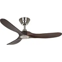 CasaFan Ventilatore da soffitto ECO GENUINO, cromato/noce, Ø 122 cm, silenzioso