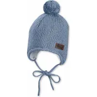 Sterntaler Kid's Knitted Beanie Pompom Berretto Bambini (43 cm, blu)