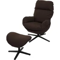 Mendler Poltrona relax + poggiapiedi MCW-L12, poltrona da TV, poltrona a dondolo con funzione oscillante, girevole, metallo e tessuto ~ marrone