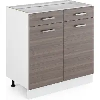Vicco Mobiletto base per cucina R-Line Grigio nobile 80 cm senza piano di lavoro, Model 29724