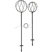 Star Trading Lampada LED con picchetto a terra Sphere, nero, metallo, set da 2