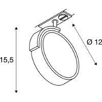 SLV Kalu Track QPAR111 GU10 testa di lampada bianca incl. adattatore 1P