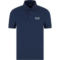EA7 per uomo. 8NPF14_PJVQZ Polo PJVQZ blu navy (M), Bianco, Casual, Cotone, Manica corta